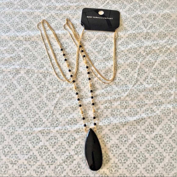 New York & Company Jewelry - {NY&CO.} NWT Double Strand Teardrop Pendant